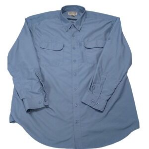 Duluth Trading Men's Long Sleeve Cool Vented Active Outdoor Blue Shirt 2XL Tall